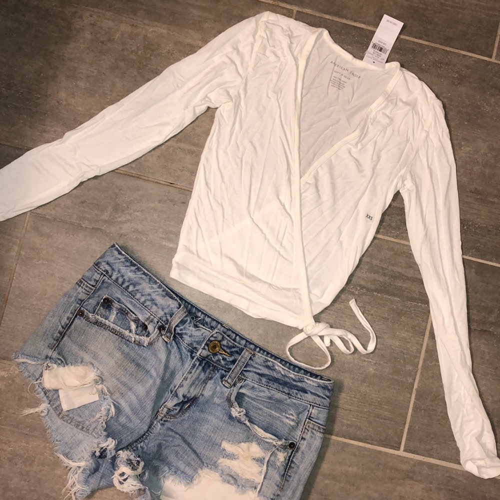American Eagle Soft and Sexy wrap-tie shirt